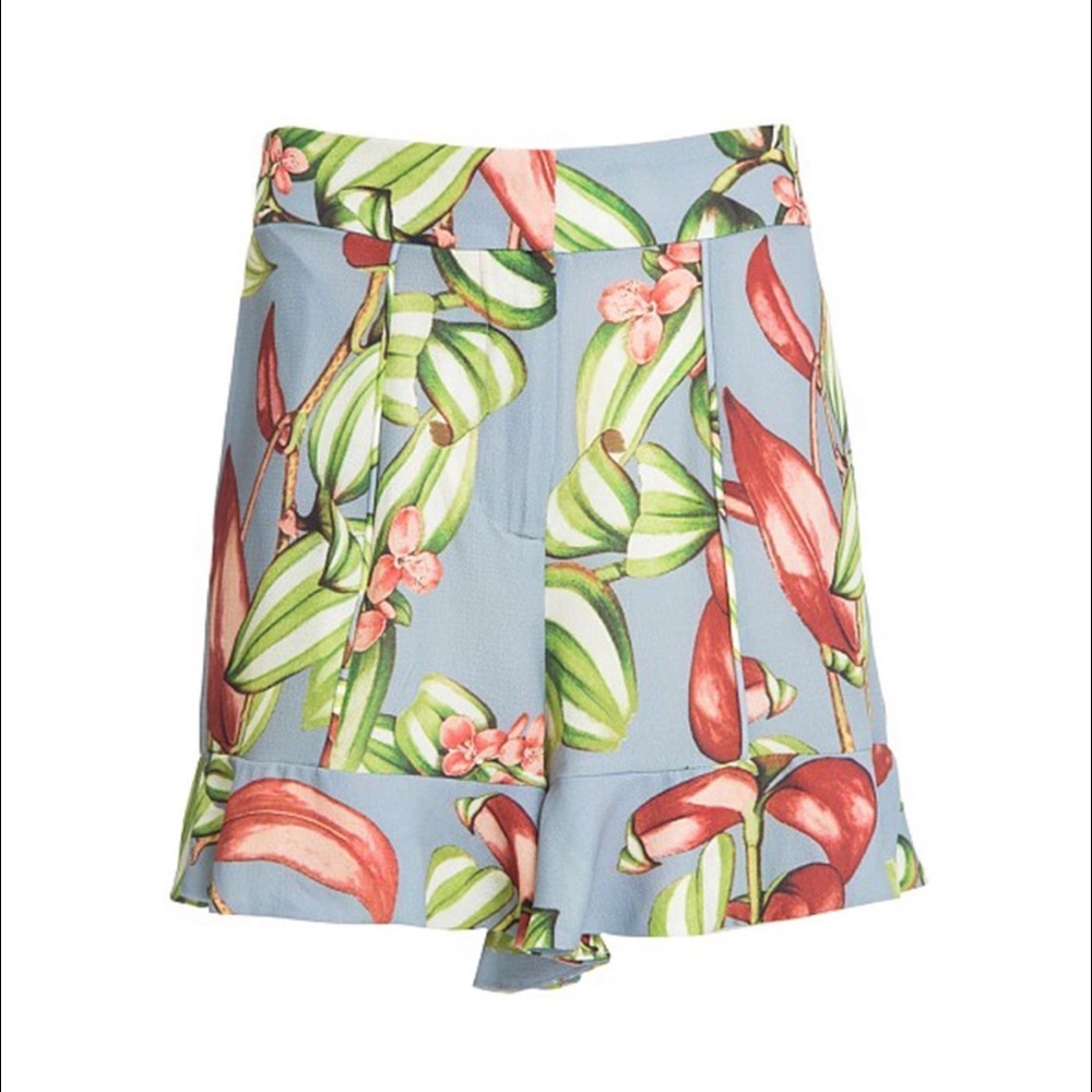 Intermix PatBO Zebrina Print Ruffle Hem Short